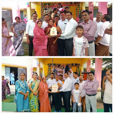 शासकीय उच्चतर माध्यमिक विद्यालय दतान प मे प्राचार्य व सहायक ग्रेड सेवानिवृत्त होने पर सह सम्मान विदाई