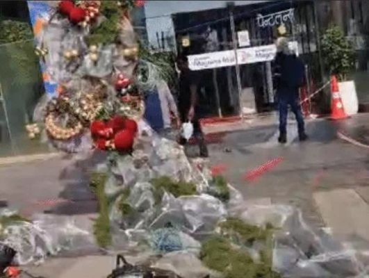 छत्तीसगढ़ बंद...रायपुर में मैग्नेटो मॉल में तोड़फोड़