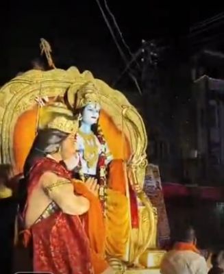 रायपुर में शिवसैनिकों ने निकाली रामनवमी शोभायात्रा