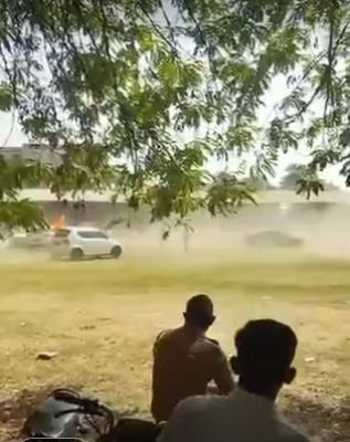 ABVP की रैली में कार से स्टंटबाजी का आरोप