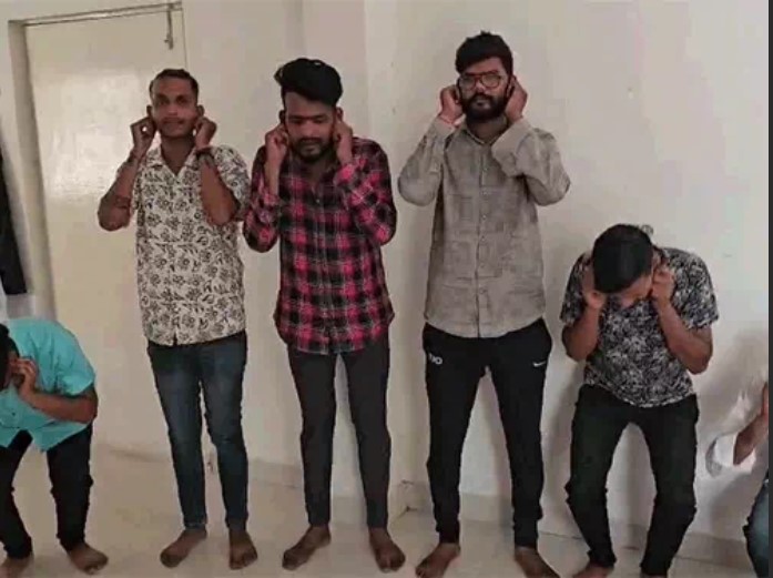 बिलासपुर में डॉन-माफिया बताने वालों से पुलिस ने कराई उठक-बैठक; दुर्ग से भी 6 बदमाश गिरफ्तार