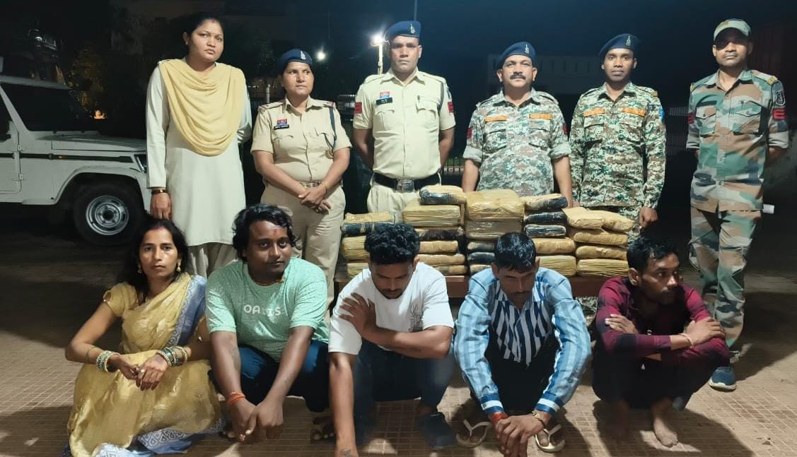 गांजा परिवहन करने के महिला सहित पांच आरोपी जेल दाखिल 