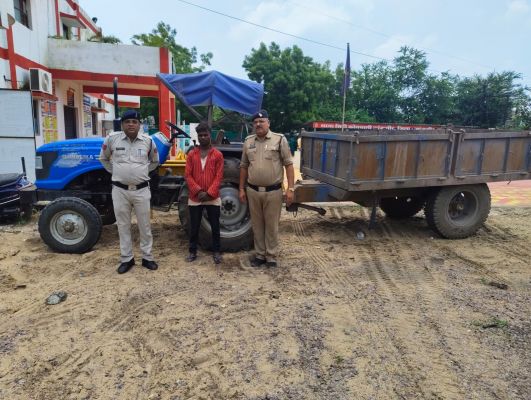 क्रेशर खदान से रात्रि में ट्रेक्टर चोरी करने वाले आरोपी को पकड़ने में मिली सफलता थाना जांजगीर पुलिस की कार्यवाही