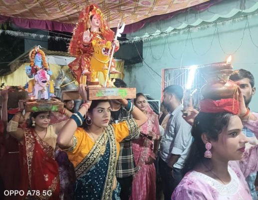 अमोरा में धूमधाम से संपन्न हुआ गौरी रानी का विसर्जन