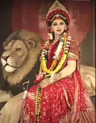 रायपुर की वायरल दुर्गा-प्रतिमा का विसर्जन.