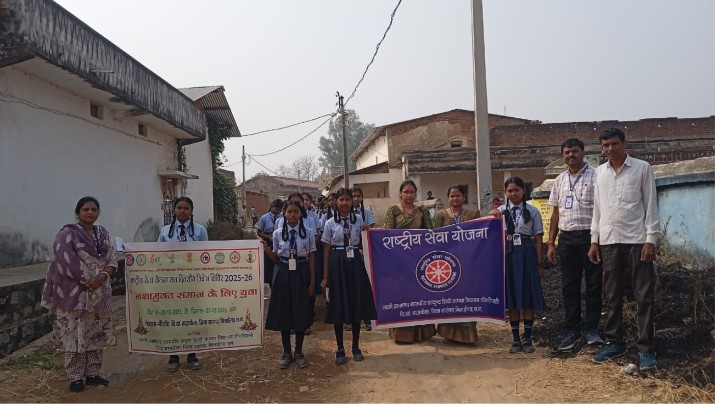 सेजेस डोंगरीपाली विद्यालय रासेयो की सात दिवसीय शिविर गोदग्राम गौरडीह में प्रारंभ
