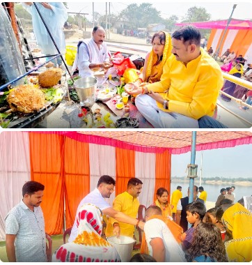 महाशिवरात्रि के पावन अवसर  जैतेश्वर महादेव शिवलिंग मे रुद्राभिषेक एवं जलाभिषेक करने पहुँचे पूर्व संसदीय सचिव चंद्रदेव प्रसाद रा