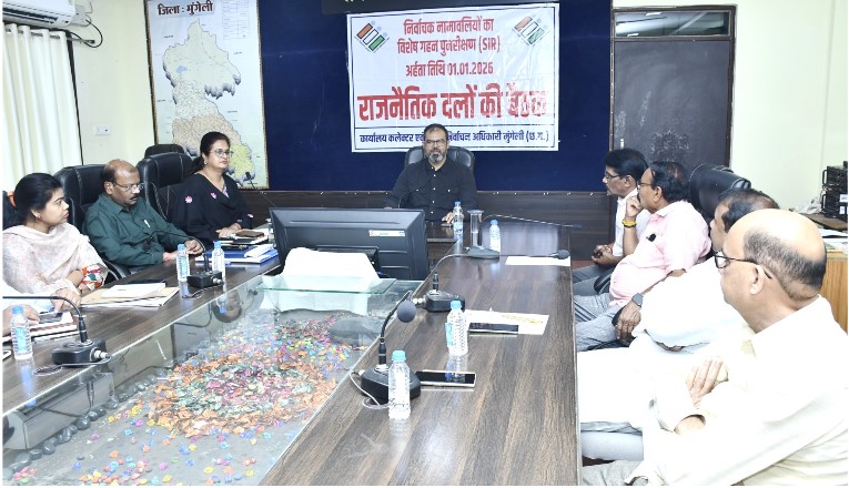विशेष गहन पुनरीक्षण की अंतिम मतदाता सूची का प्रकाशन  कलेक्टर ने राजनीतिक दलों के प्रतिनिधियों की बैठक लेकर दी विस्तृत जानकारी