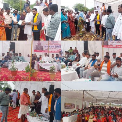 समाधान शिविर 2025 का जनपद पंचायत भैयाथान में  हुआ आयोजन, हितग्राहियों को वितरित किए गए राशन व जॉब कार्ड