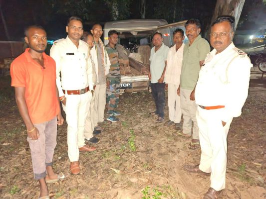 प्रतापपुर वन परिक्षेत्र में अवैध साल लकड़ी किया गया जब्त