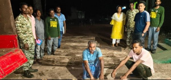 वन विभाग की बड़ी कार्रवाई,वाहन सहित सागौन लकड़ी