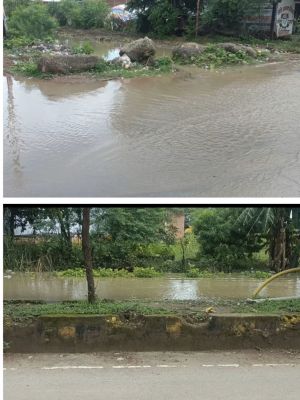 सबक नहीं सीखा: लगातार दूसरे साल सड़क पर बहा नहर का पानी, जलभराव से राहगीर परेशान