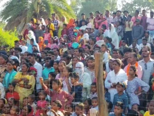 दशहरा मेले में अमित शाह के आगमन की झांकी:कोंडागांव