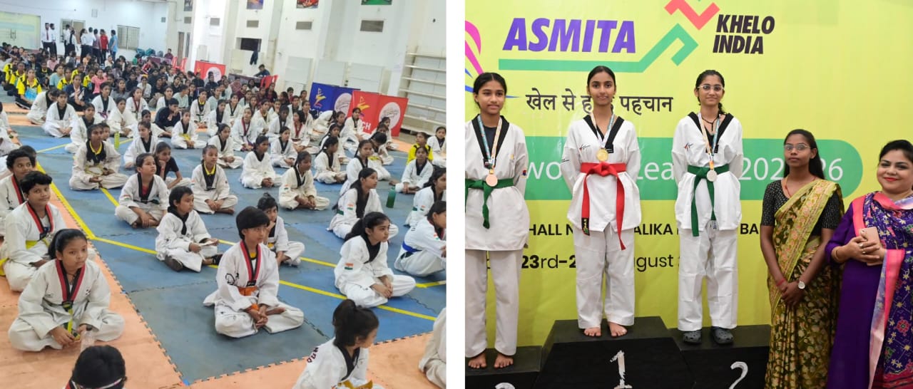 अस्मिता खेलो इंडिया ताइक्वांडो लीग में खिलाड़ियों ने दिखाये जलवे