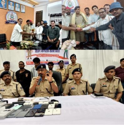 जेपी गुप्ता चांपा थाना प्रभारी और सागर पाठक साइबर थानेदार की संयुक्त टीम ने लाखों रुपए की मोबाइल चोरी की घटना को कुछ घंटों में चोरों को किया गिरफ्तार 