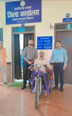 दिव्यांगजन सशक्तिकरण की दिशा में सराहनीय कदम, पृथ्वी निषाद को मिली नई ट्राईसाइकिल